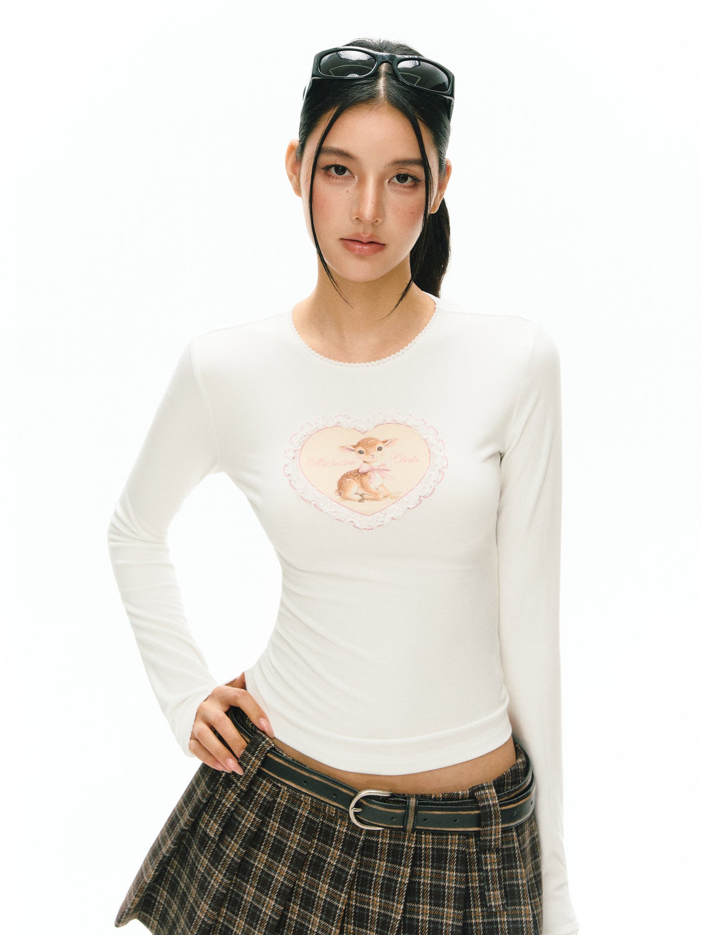 Elowen Little Deer Print Long Sleeves