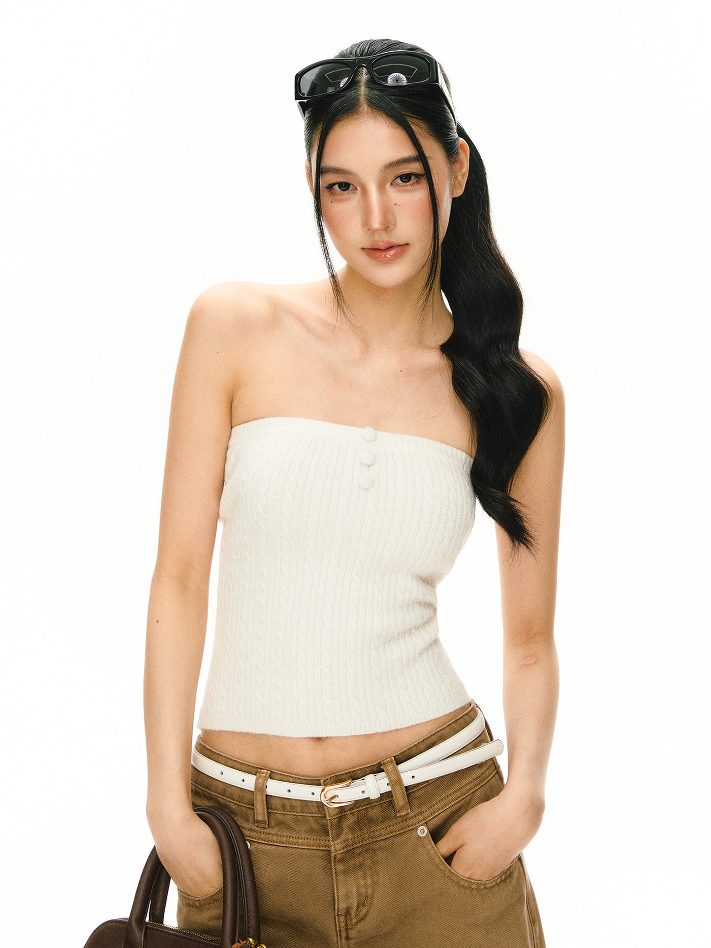 Rue Cable-knit Knit Sweater Set
