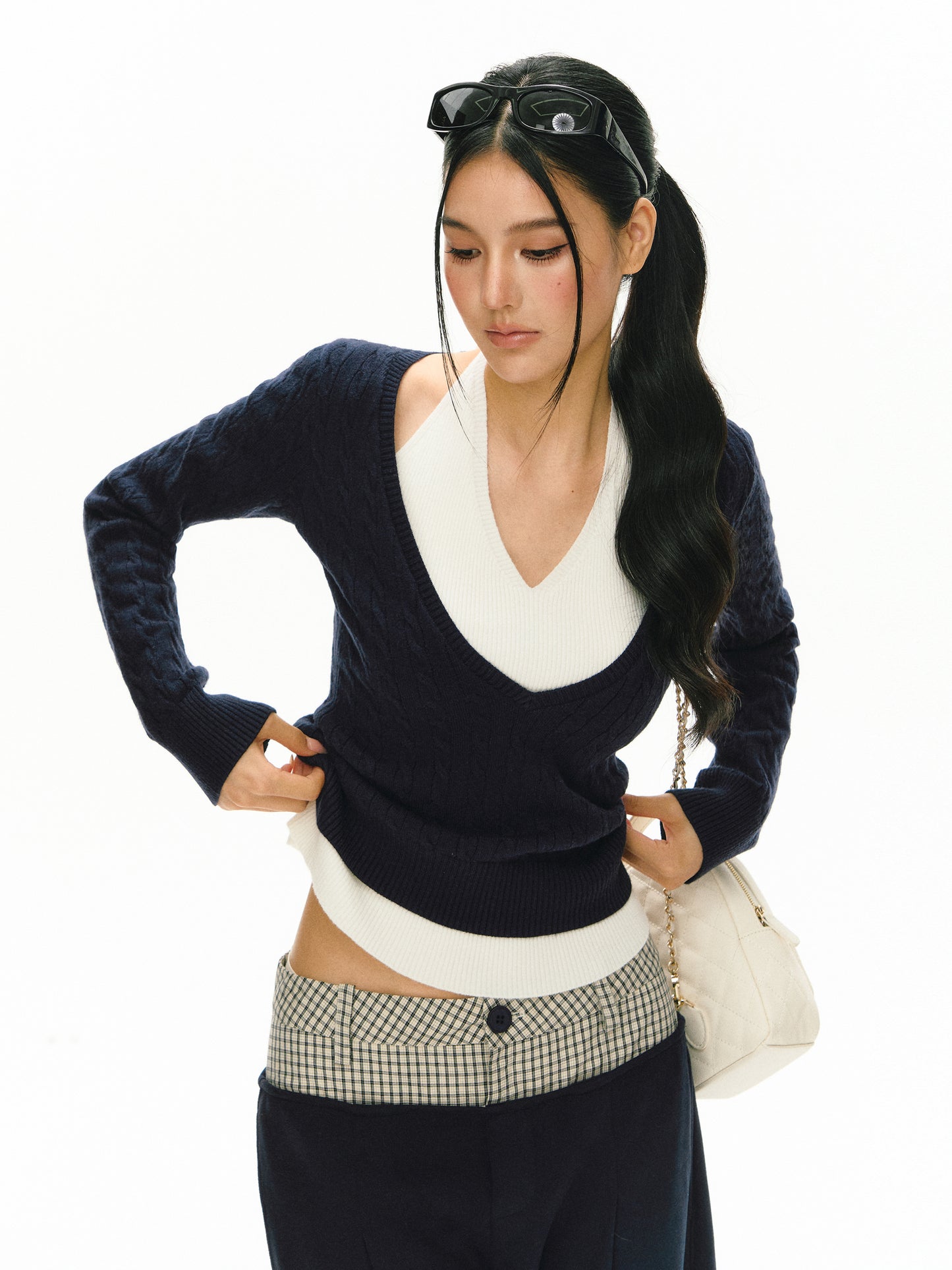 Wynn Mock Halter Tie Sweater