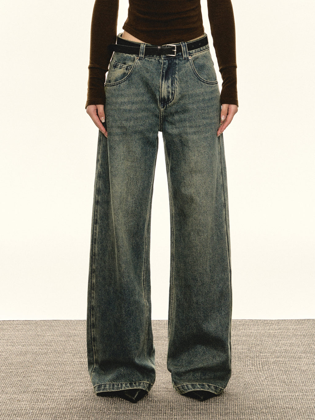 デニム・ジーパン [NICK&NICOLE] NICOLE ROSE PRINTING MINIMAL DENIM PANTS 2_626c403c-c1d9-4c1f-9fd0-