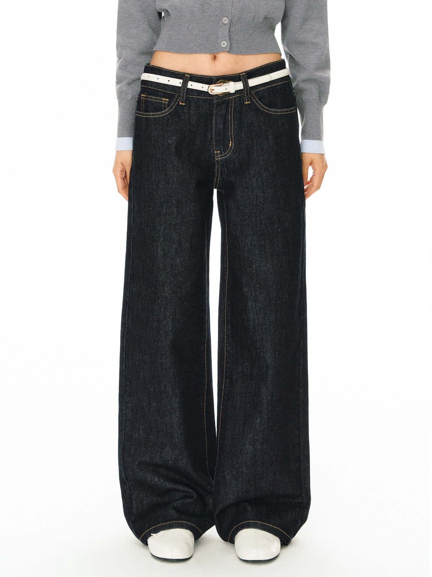 Deconstructed Casual Denim 2 Piece Outfit