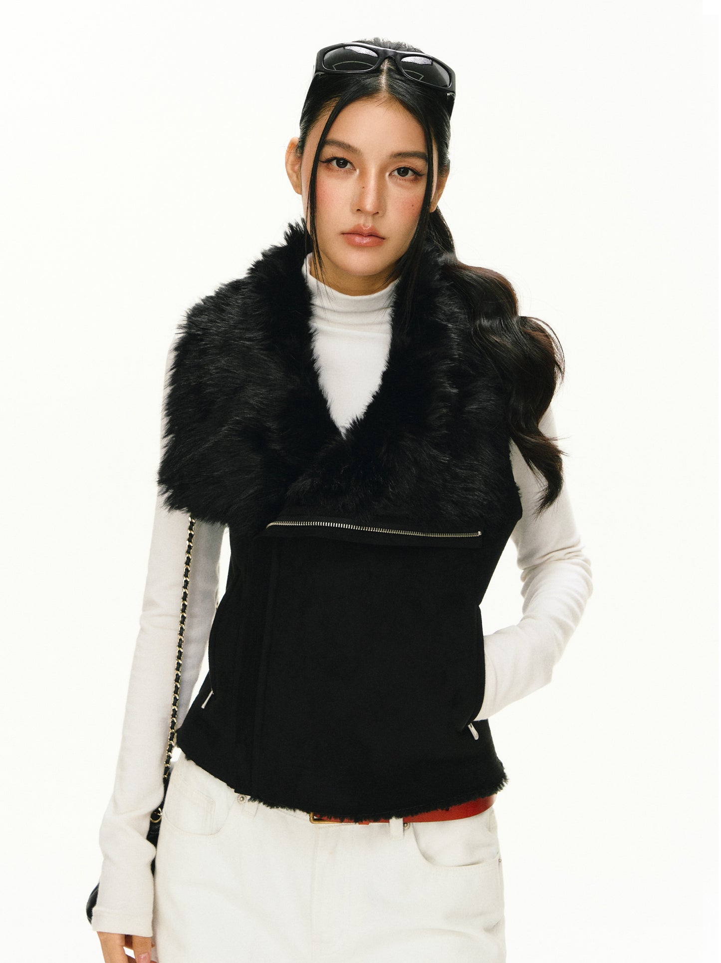 Lavinia Allegra Faux Fur Suede Bonded Vest