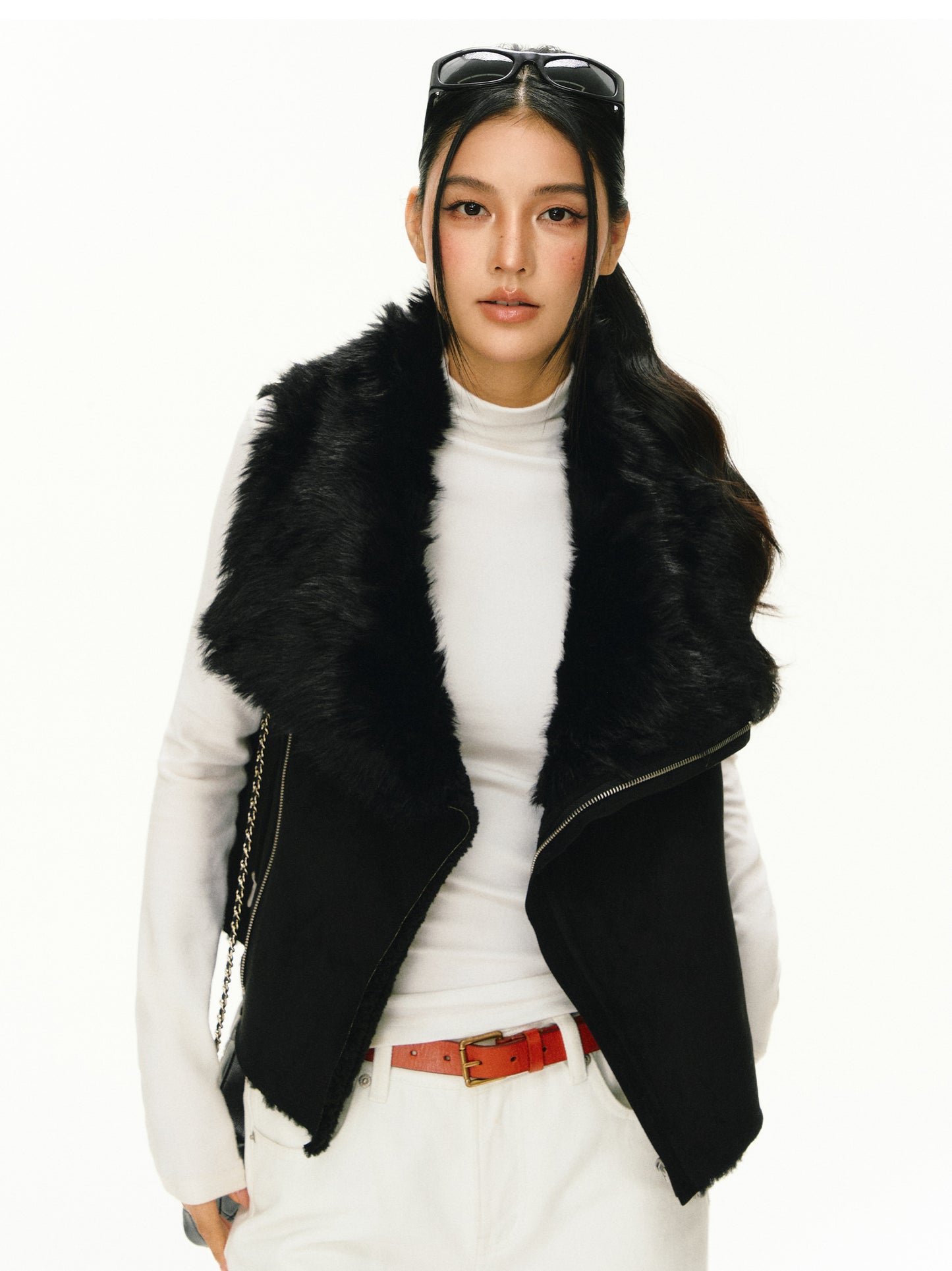 Lavinia Allegra Faux Fur Suede Bonded Vest