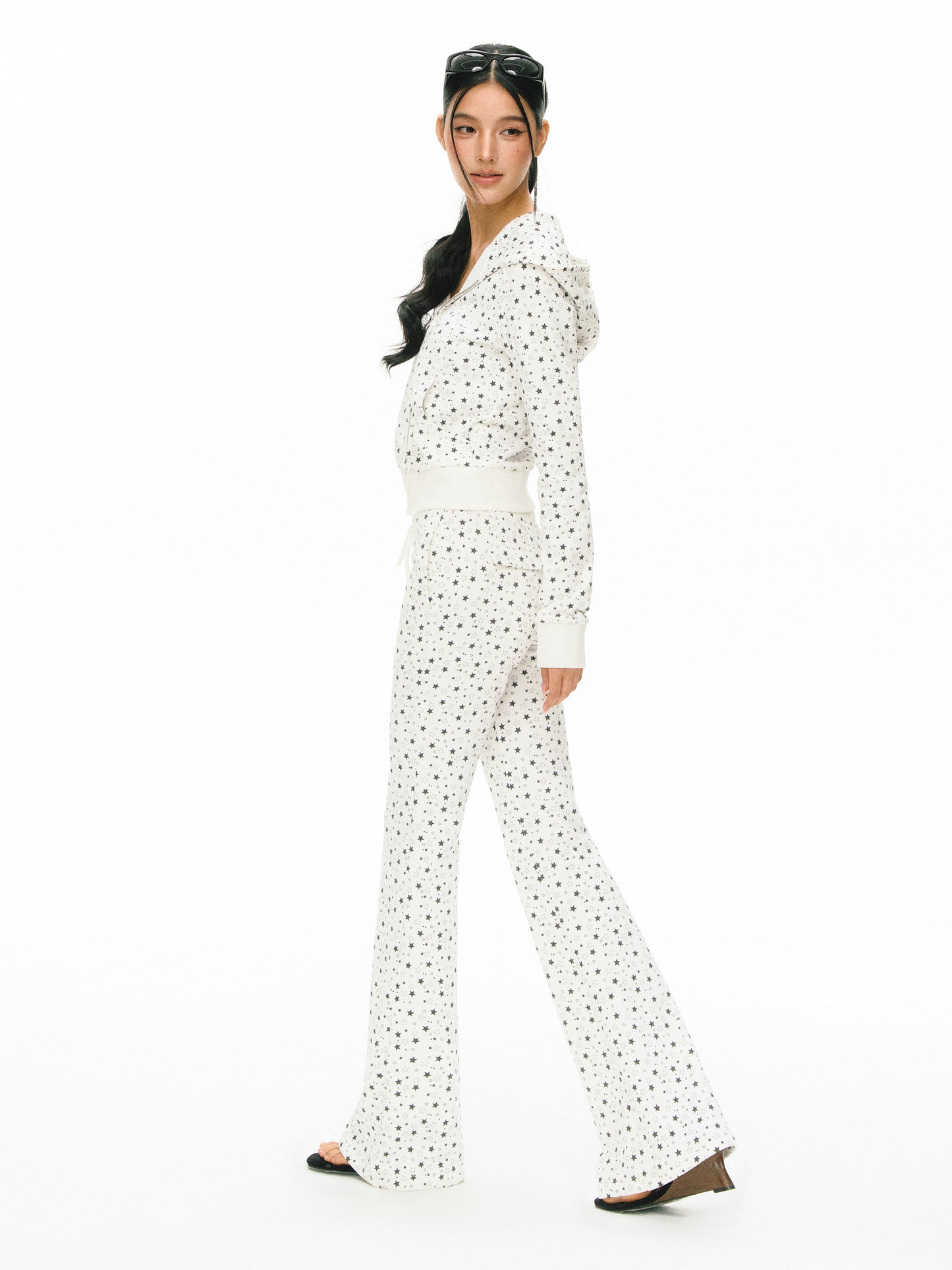 Star AOP Zip Up Hoodie, Sweatpants & Shorts 3 Piece Set
