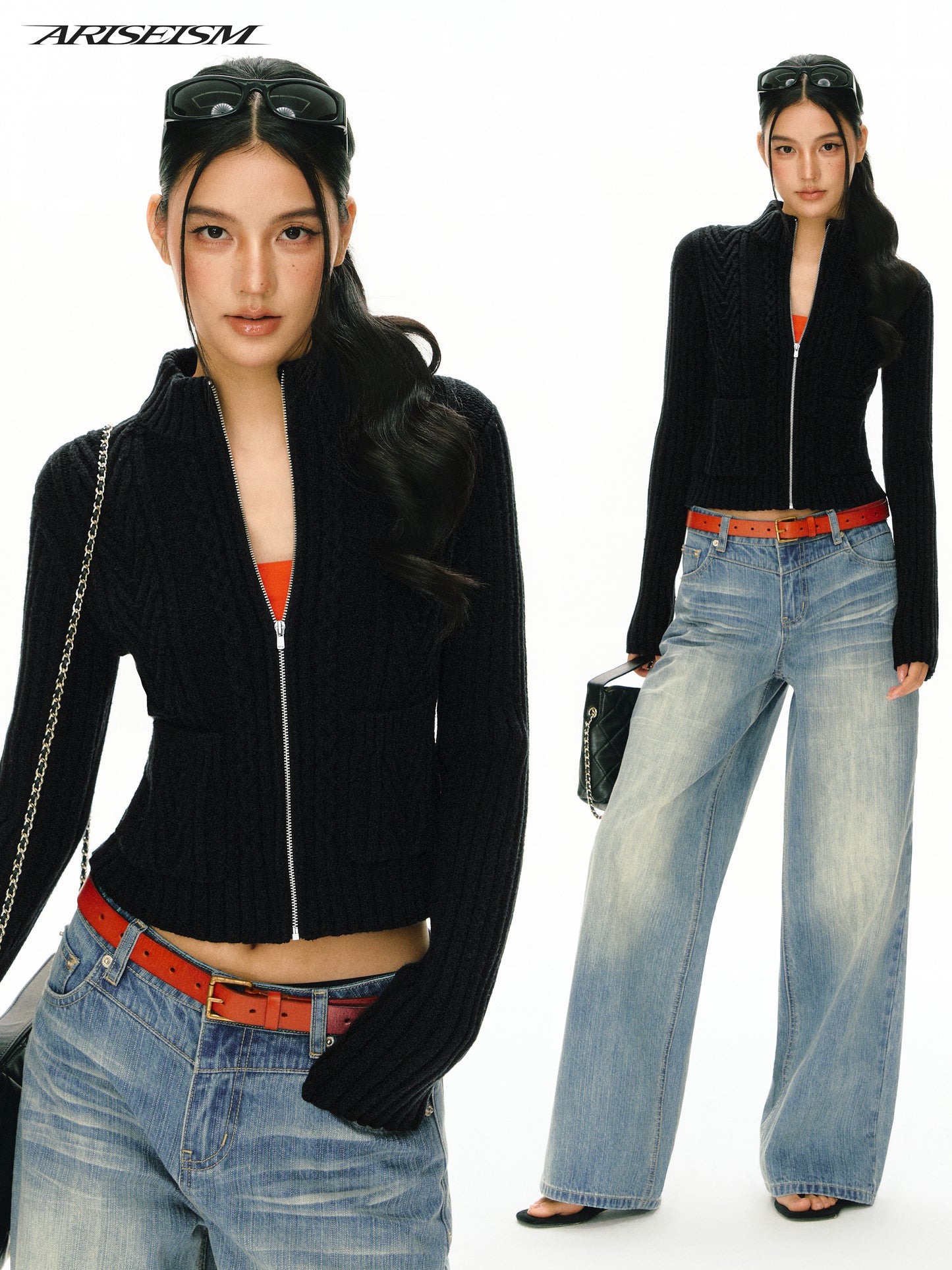 Matilda Stand Collar Cardigan Sweater