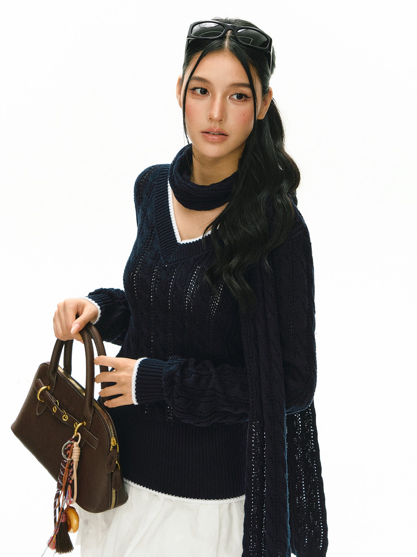 Georgia V Neck Knit Top