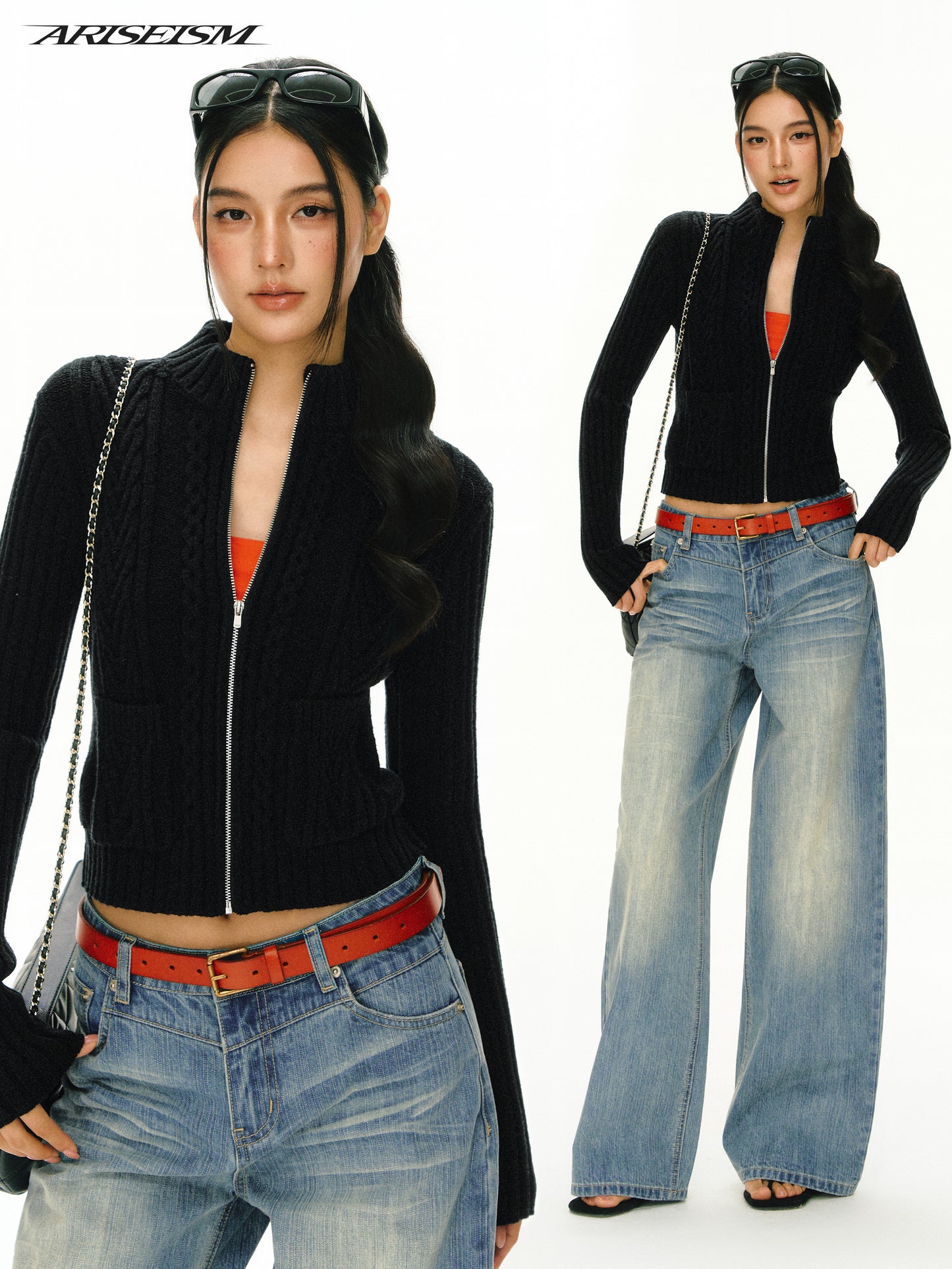 Matilda Stand Collar Cardigan Sweater