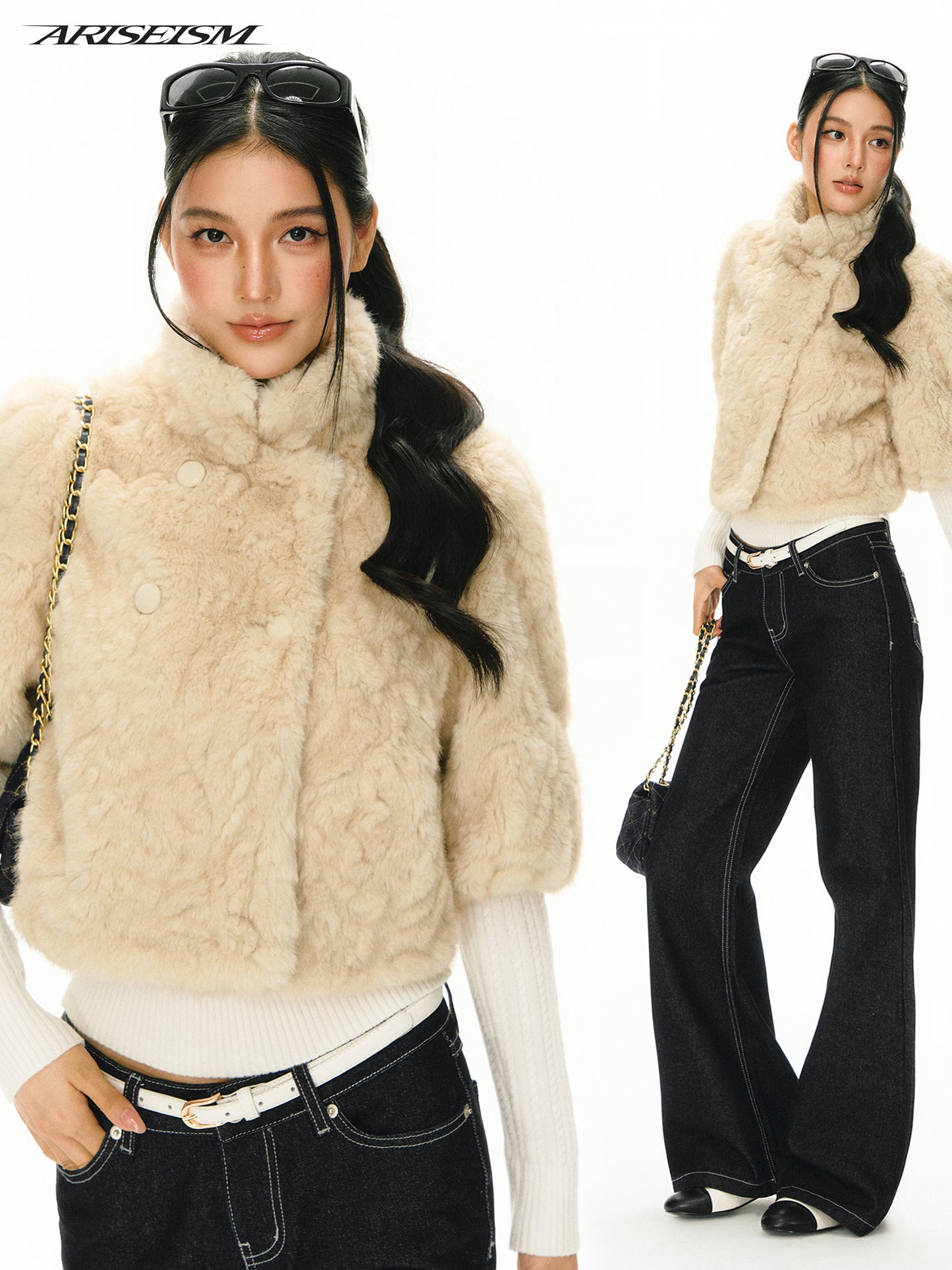 Theodora Faux Fur 3/4 Sleeve Coat