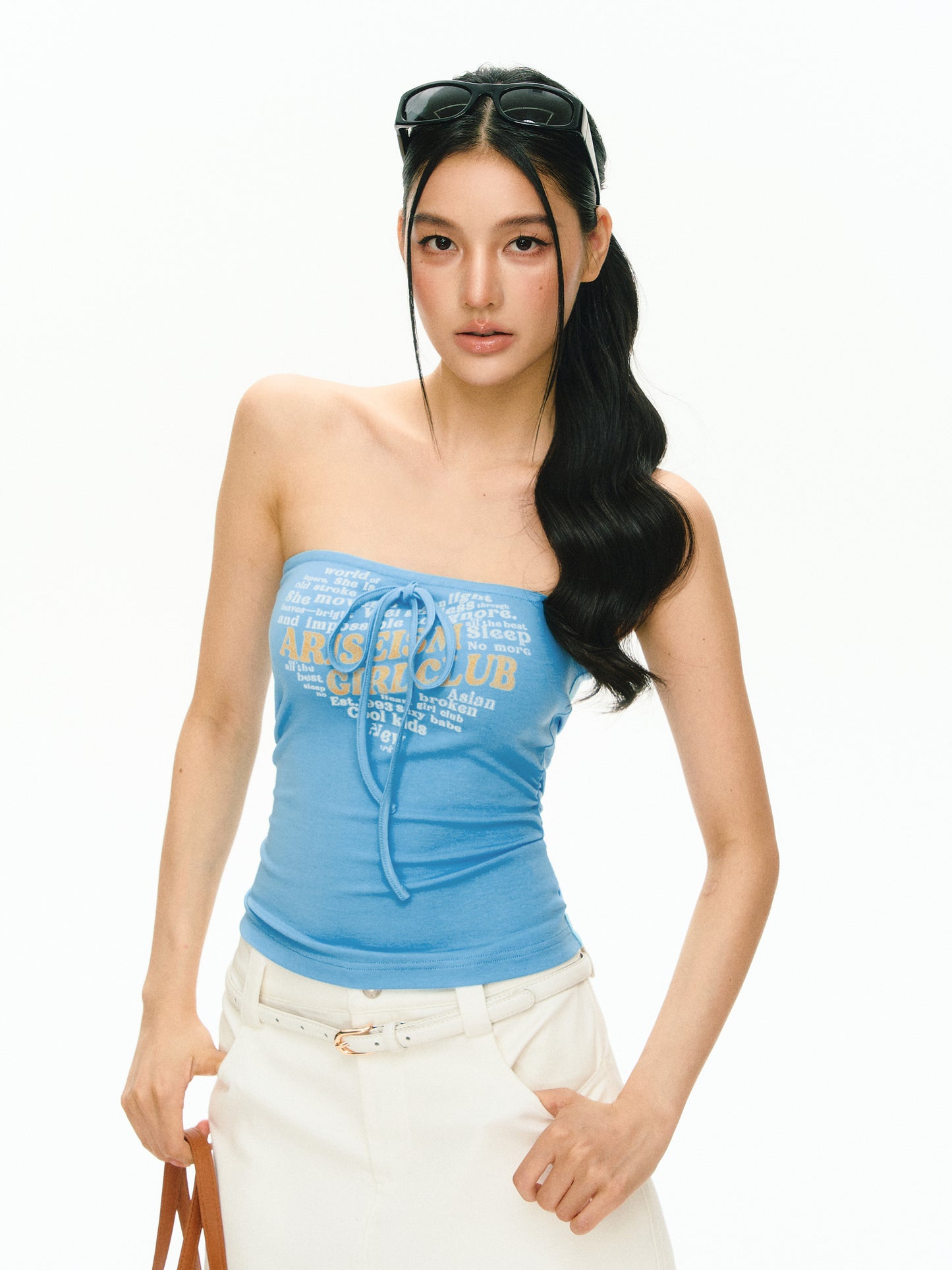 Hale Letter‑print Tie Bandeau Tube