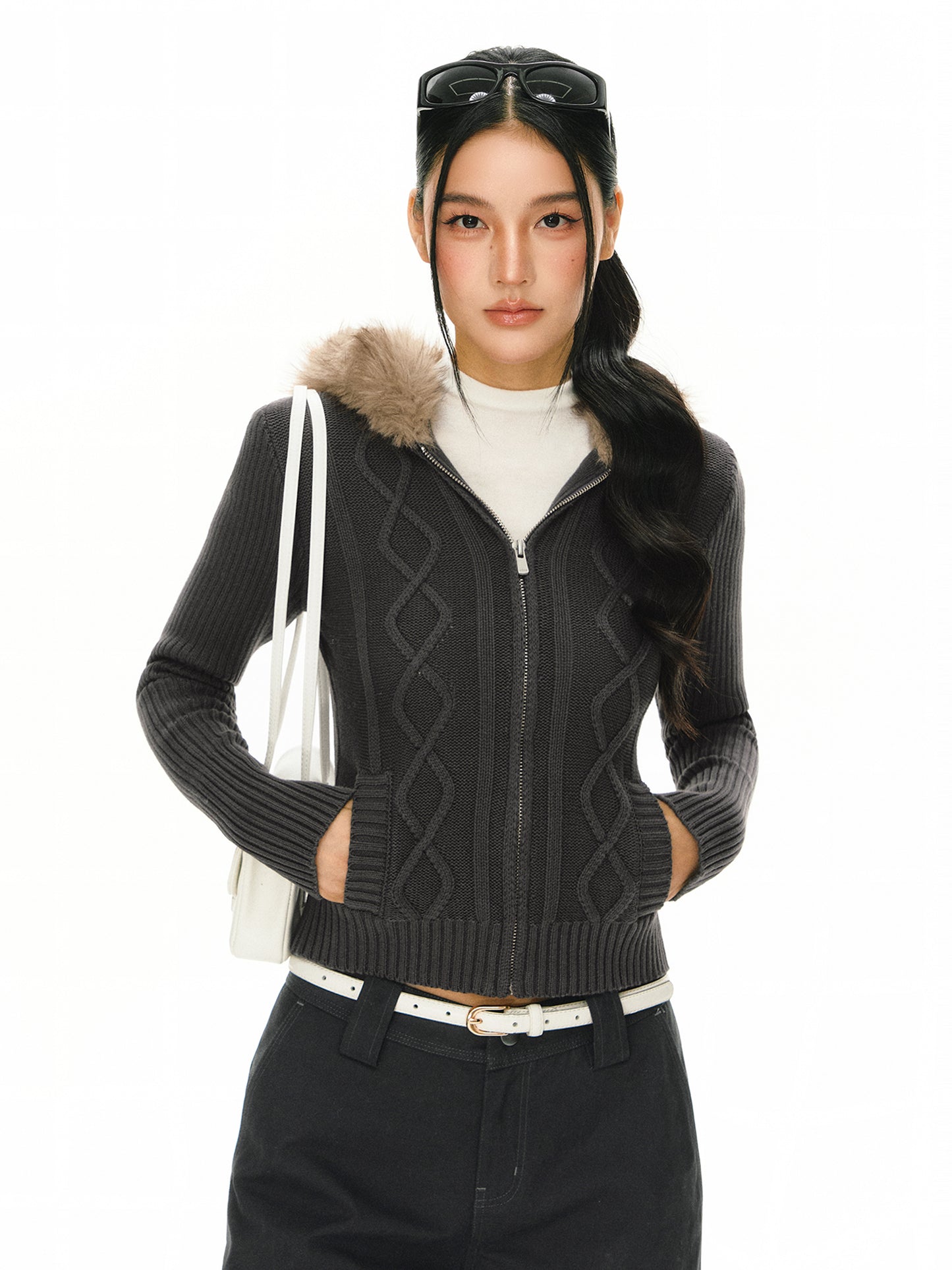 Evangeline Cable Knit Cardigan