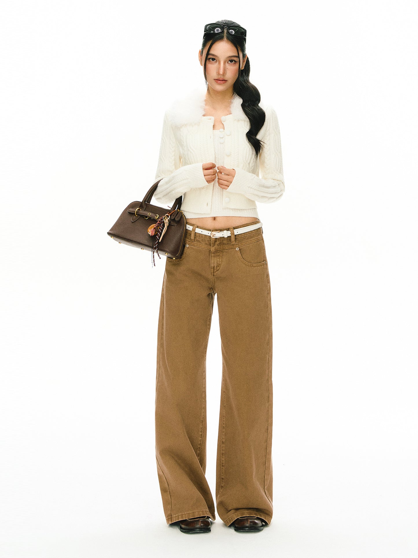 Rue Cable-knit Knit Sweater Set