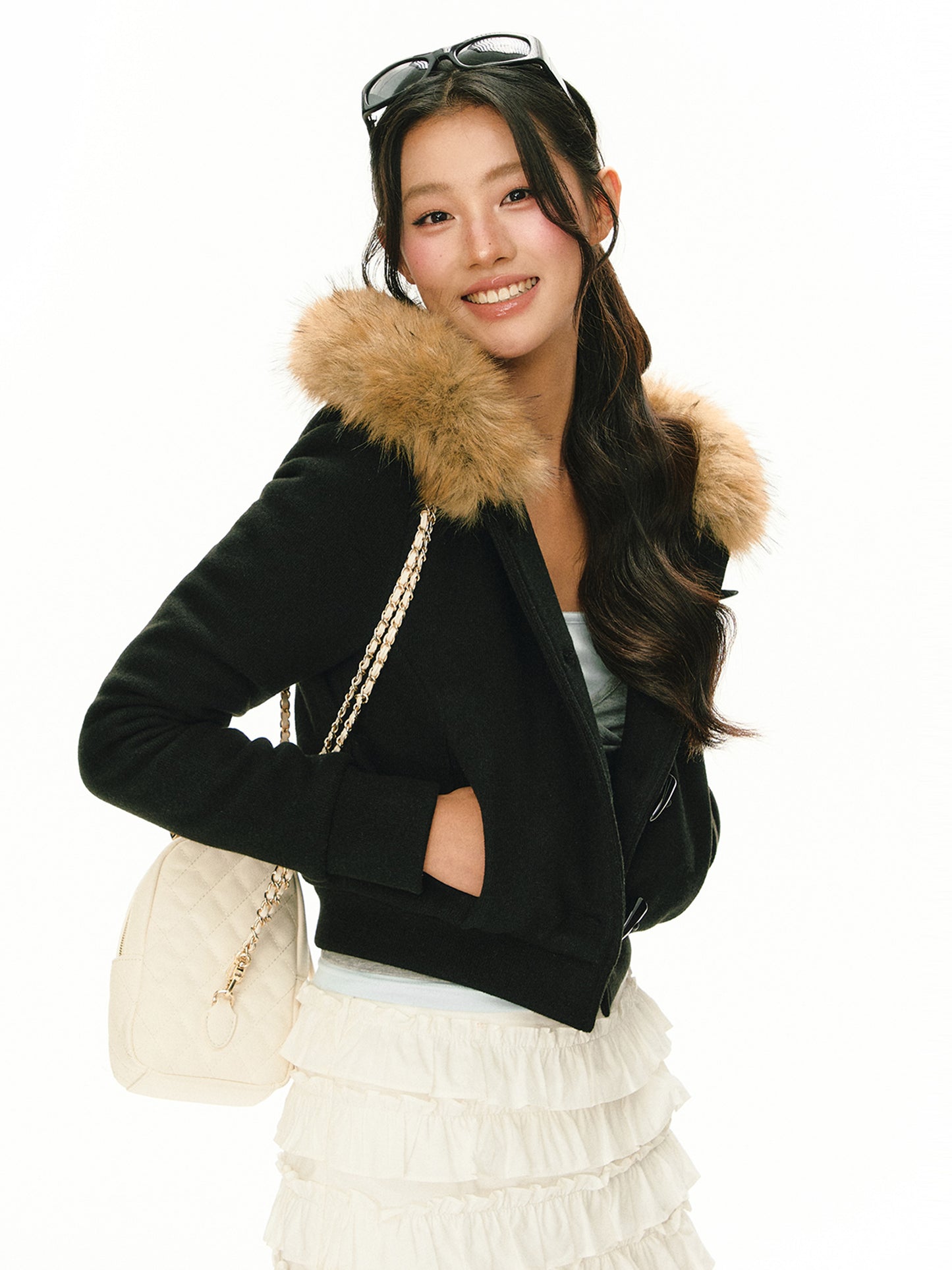 Lavinia Giselle Horn Button Padded Coat