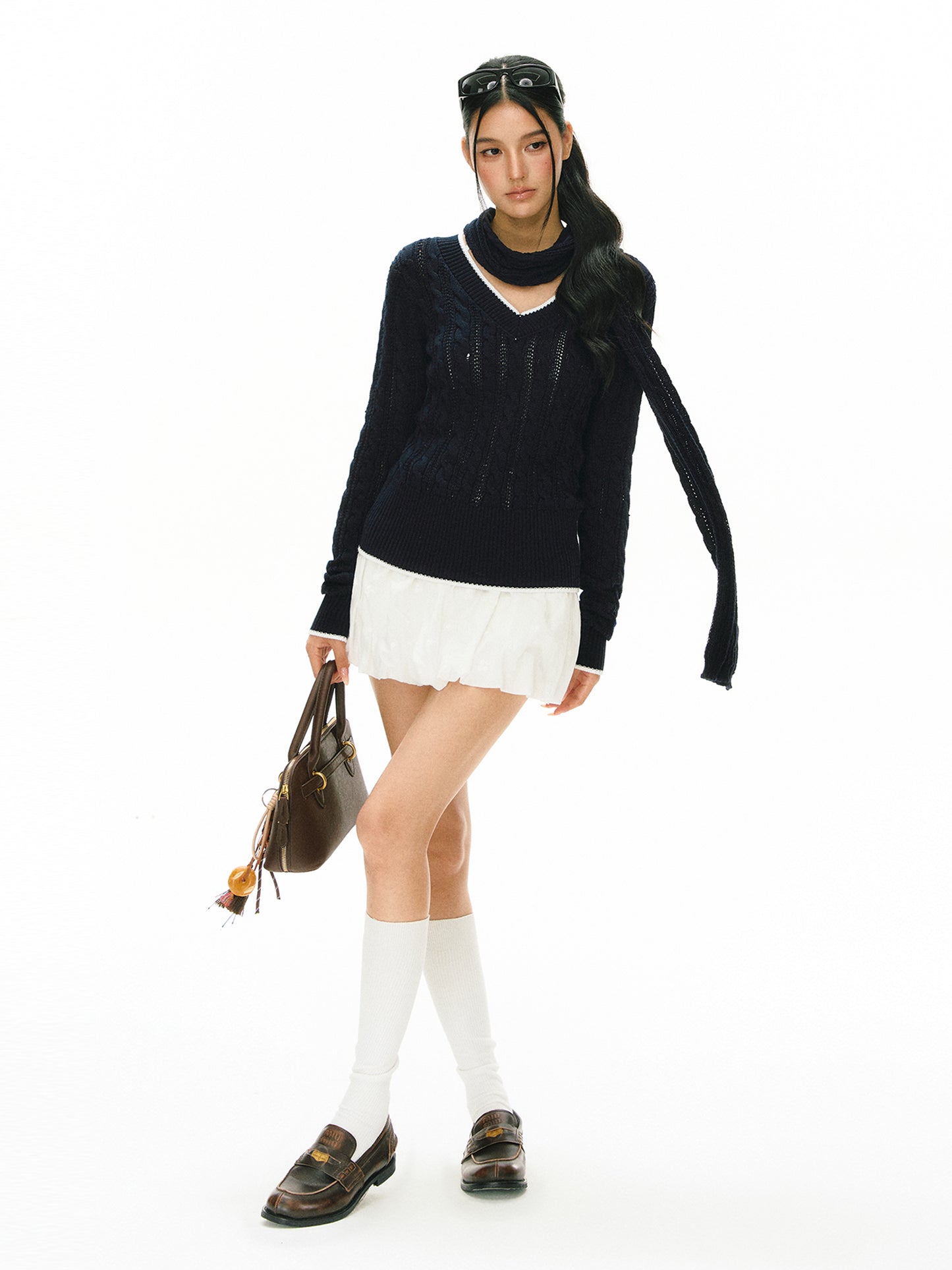 Georgia V Neck Knit Top
