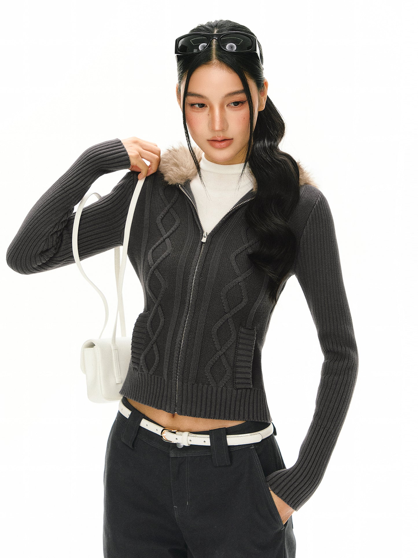 Evangeline Cable Knit Cardigan