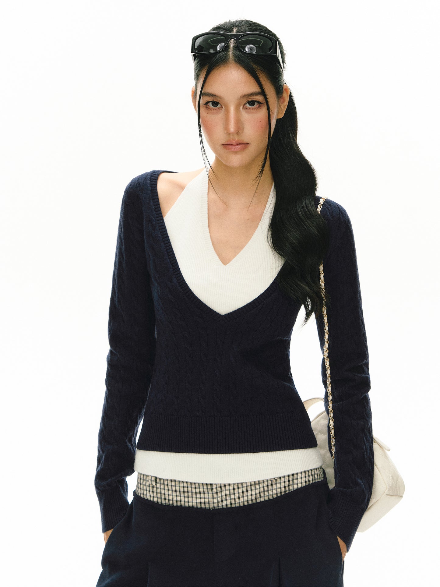 Wynn Mock Halter Tie Sweater