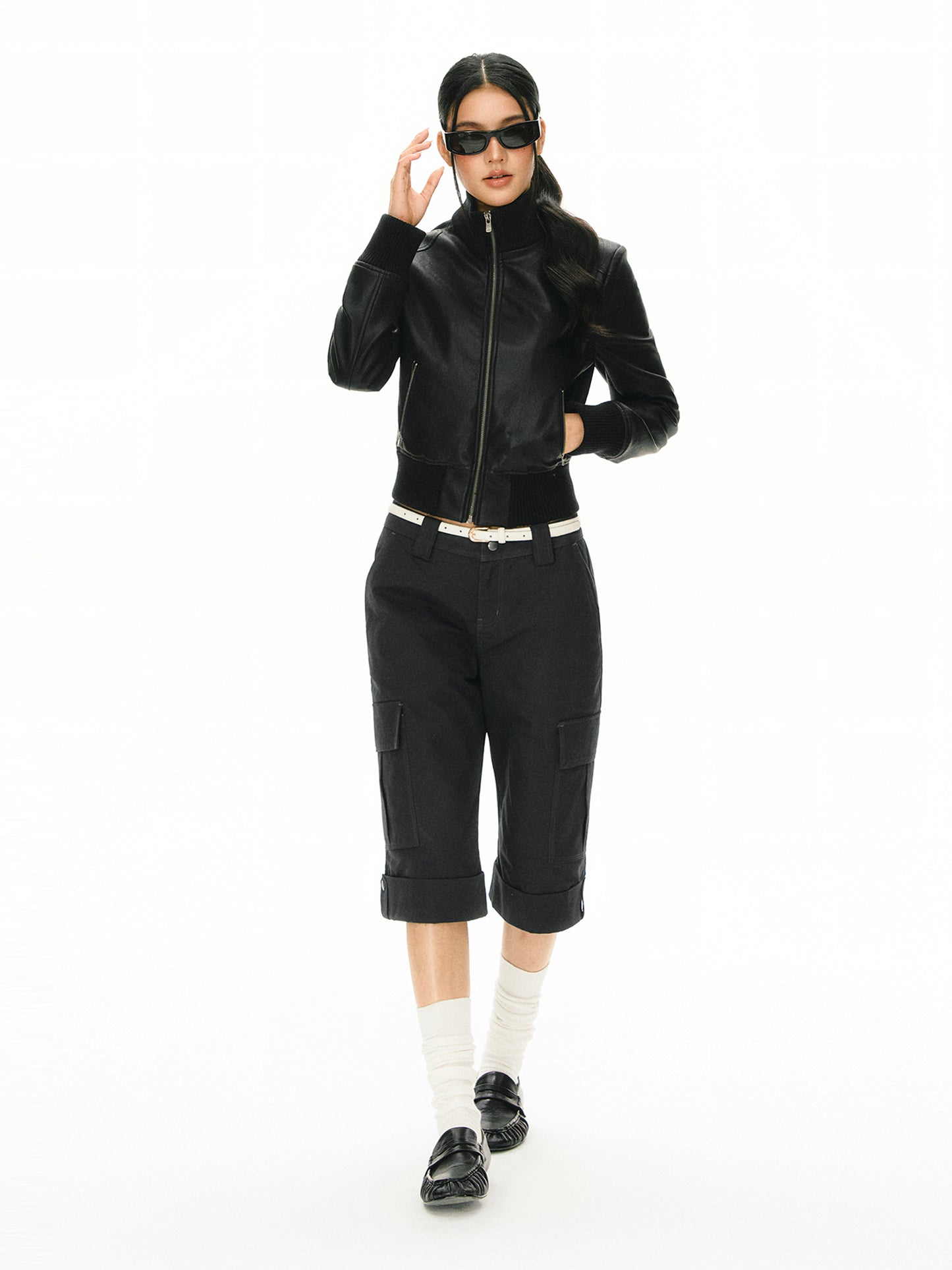 Constance Lapel leather jacket