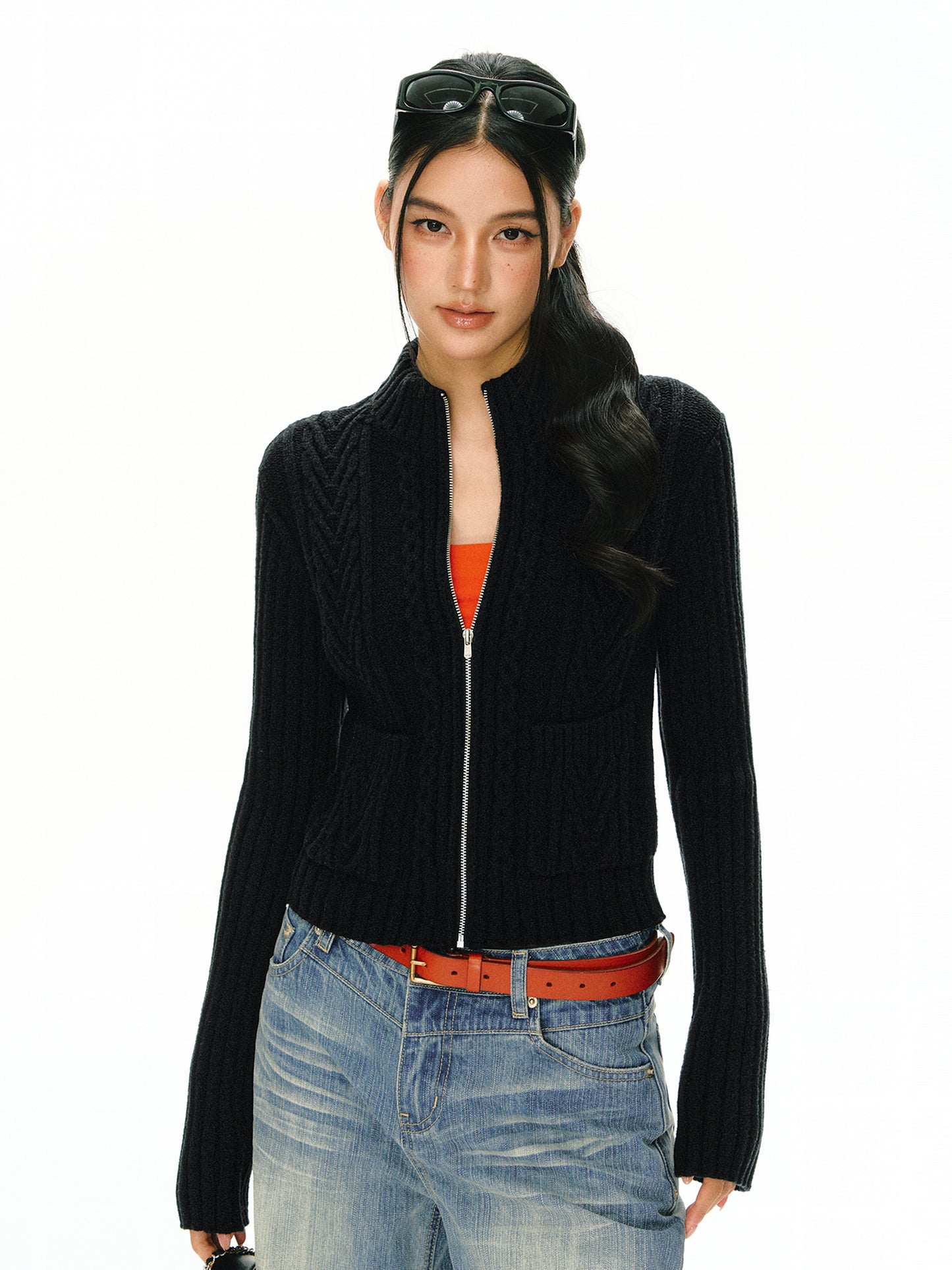 Matilda Stand Collar Cardigan Sweater
