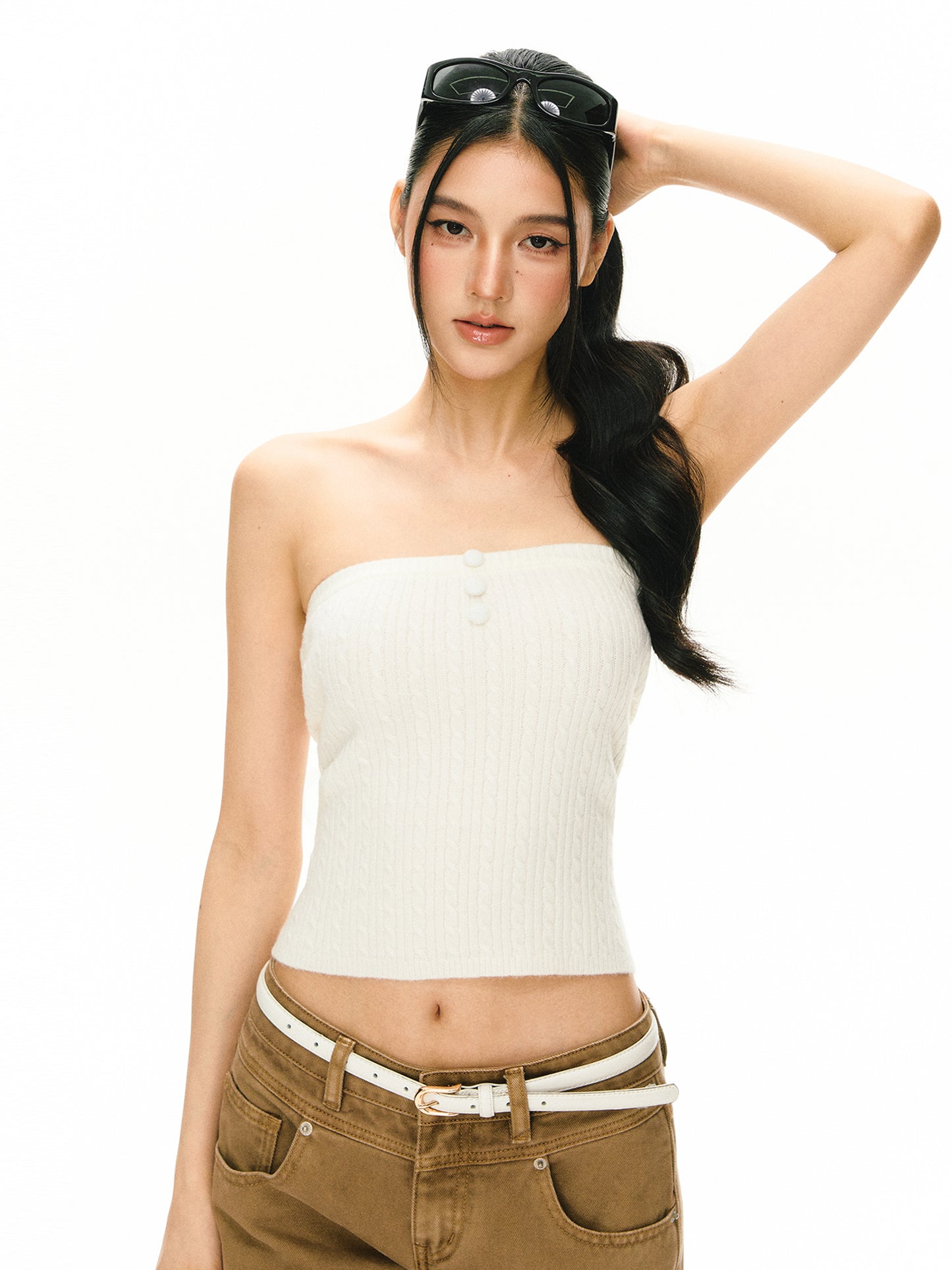 Rue Cable-knit Knit Sweater Set