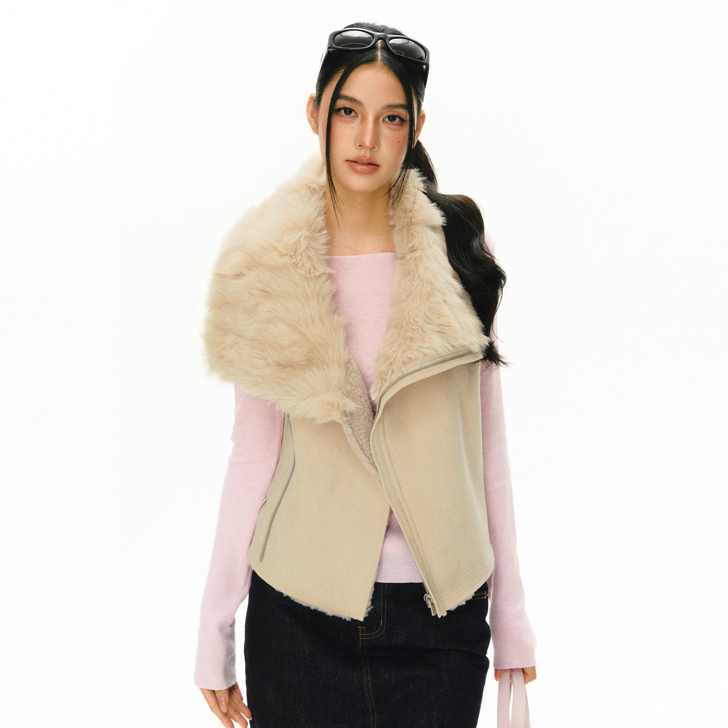 Lavinia Allegra Faux Fur Suede Bonded Vest