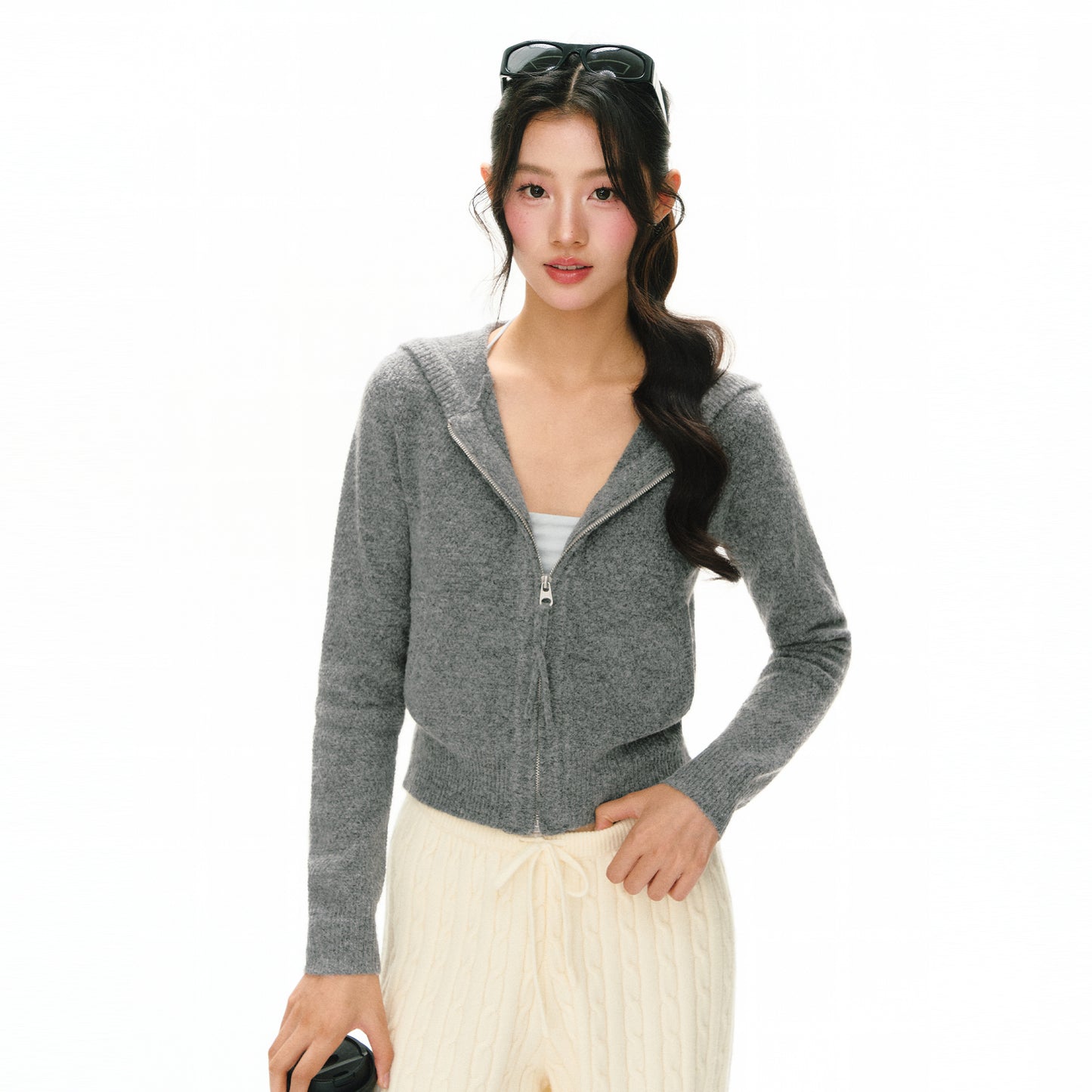 Posy Full-Zip Hooded Cardigan