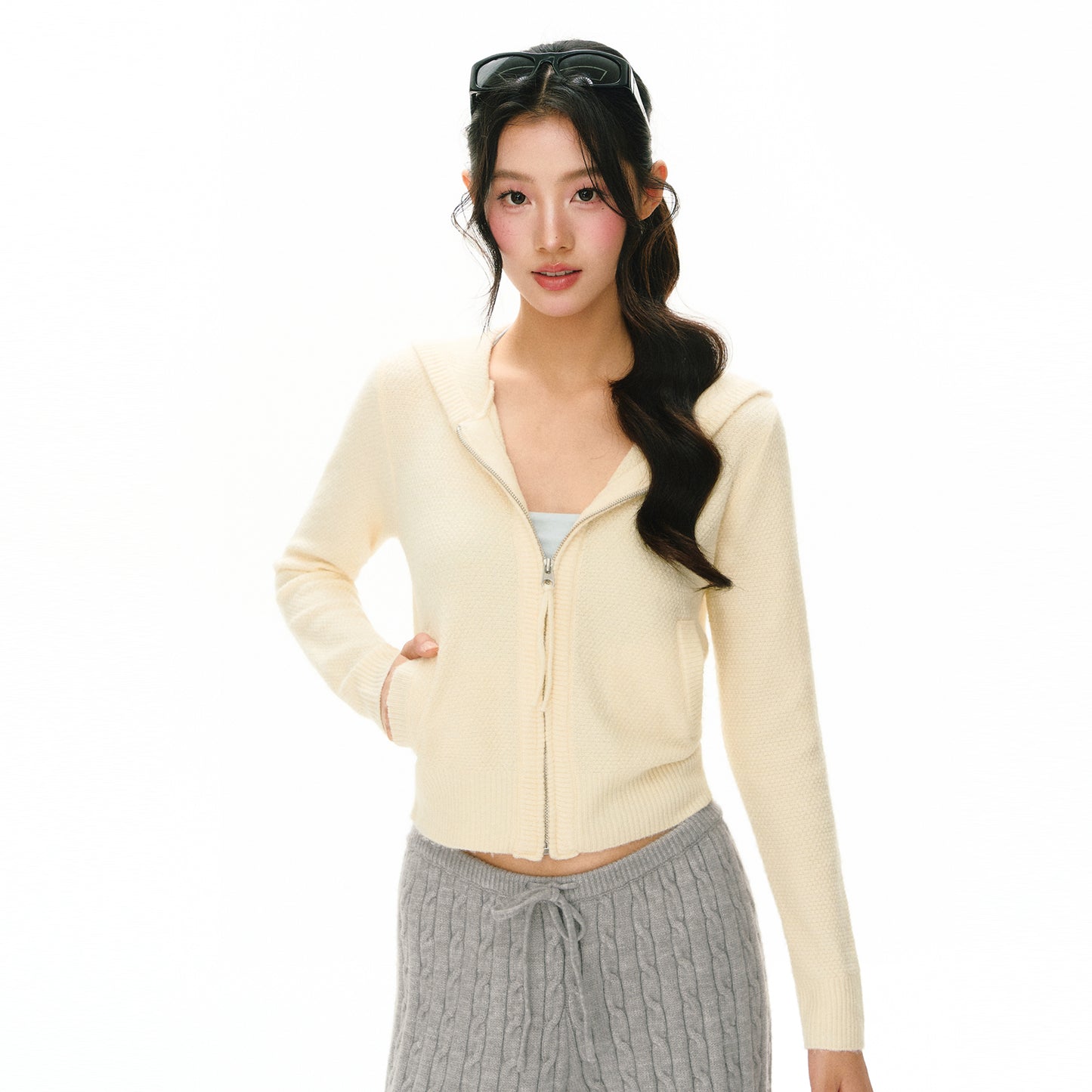 Posy Full-Zip Hooded Cardigan