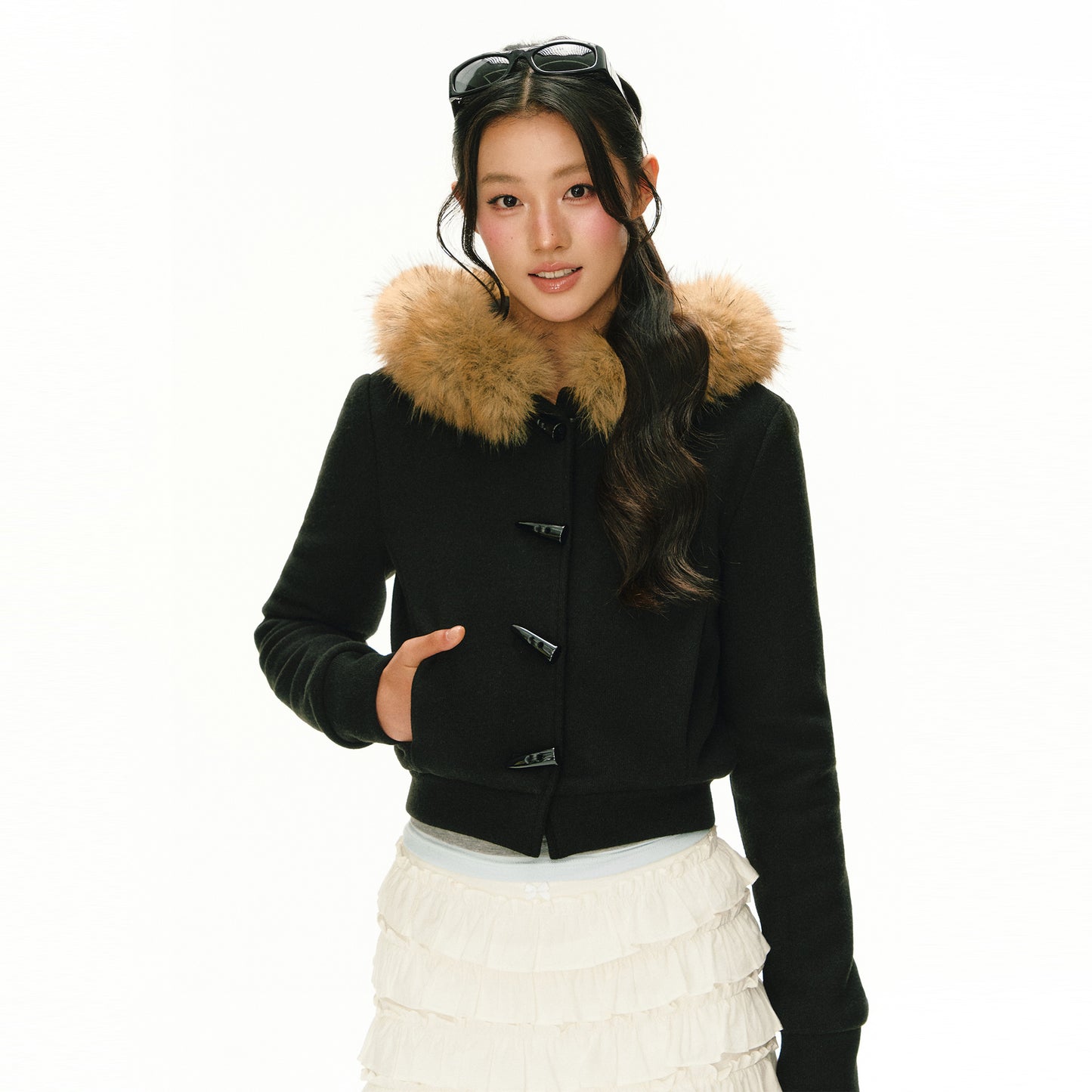 Lavinia Giselle Horn Button Padded Coat