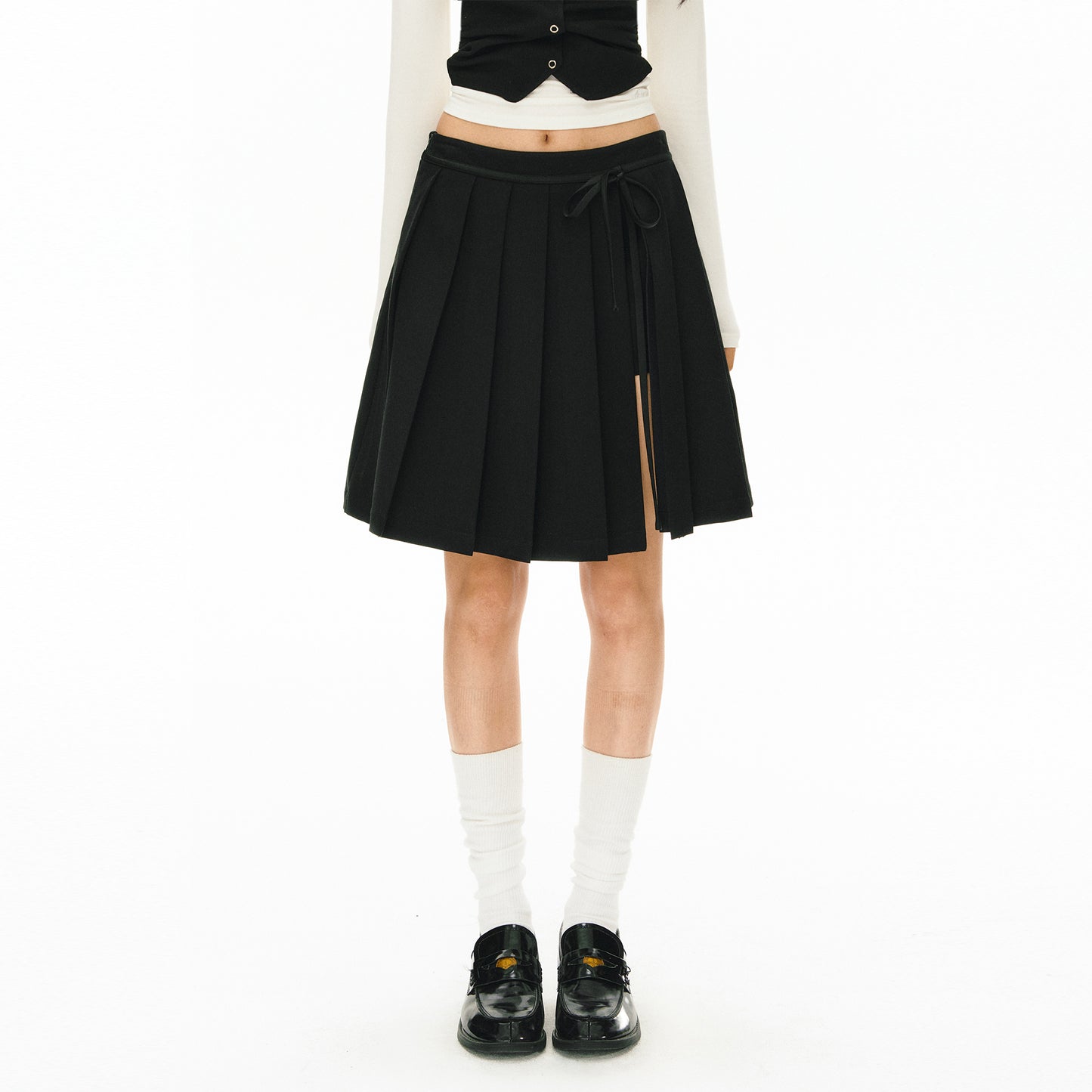 Sage Rhys Split Pleated Skirt